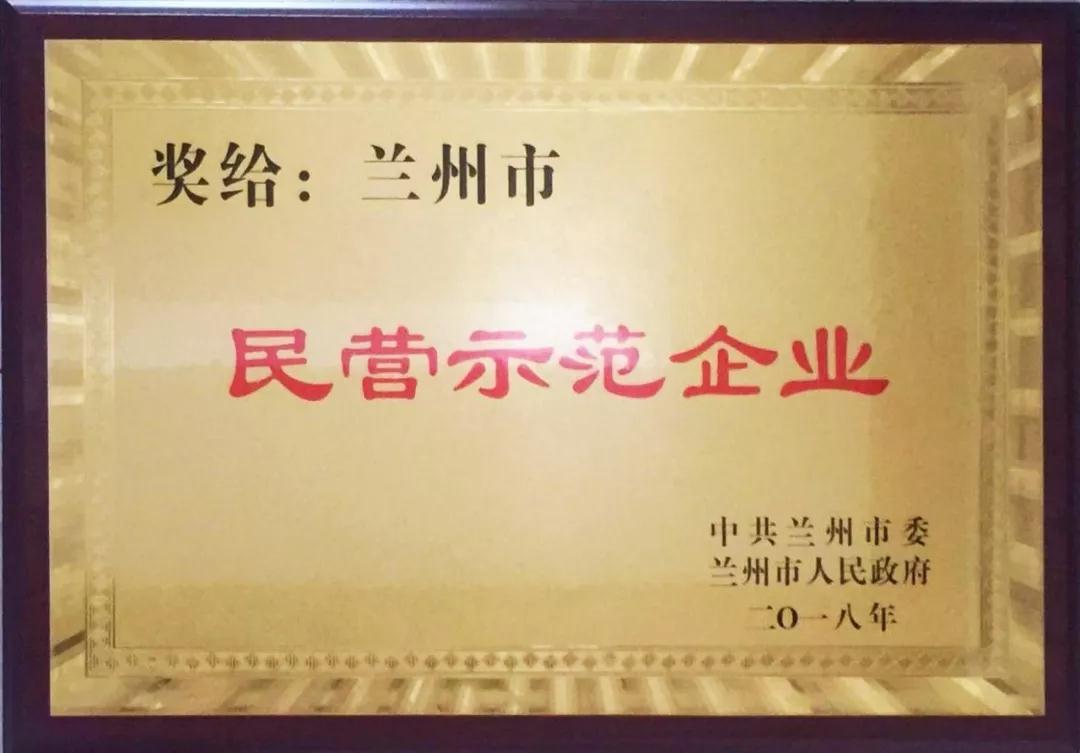 兰州zoty中欧集团荣获 “兰州市民营示范企业”优秀称号
